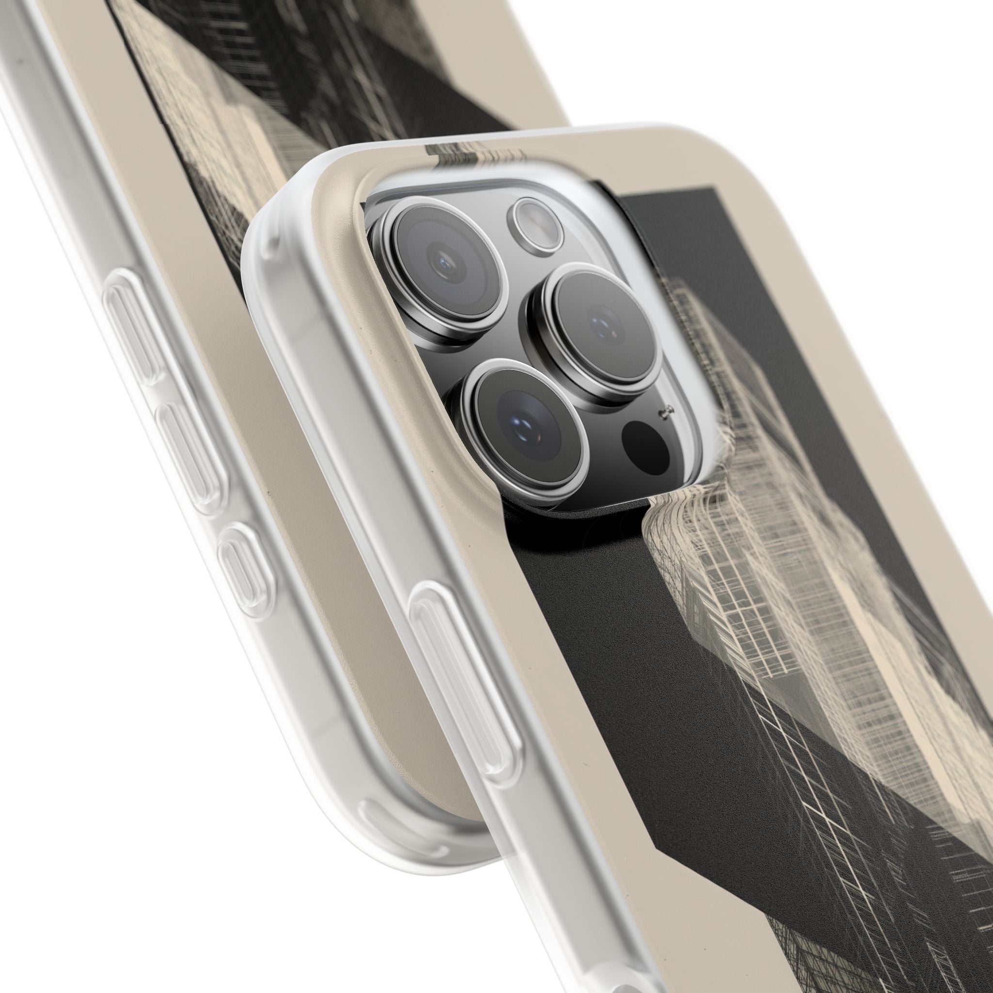 Beige Lite Phone Case for iPhone - Monolith Urban Grid
