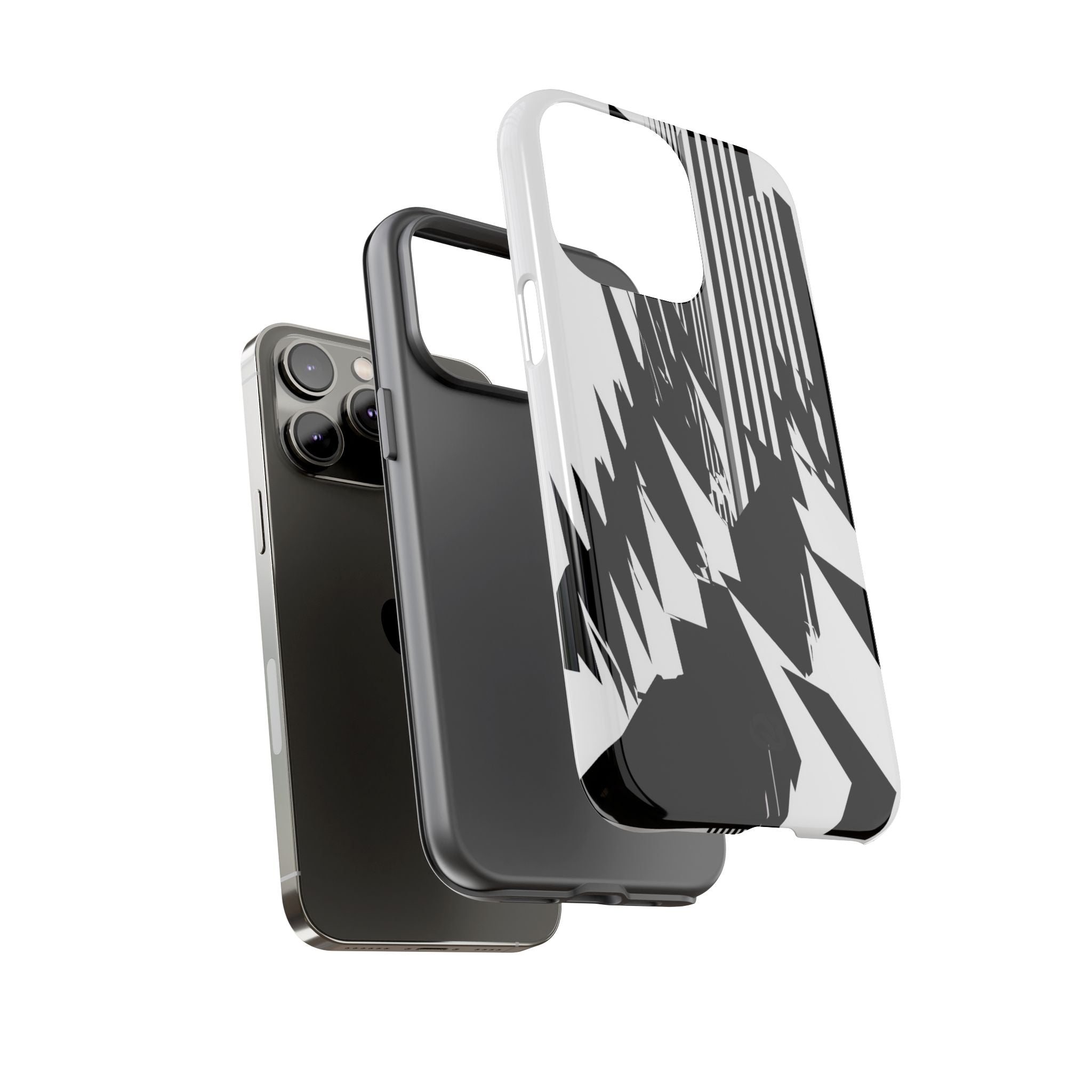 White Tough Phone Case for iPhone - Shattered Vector Spire