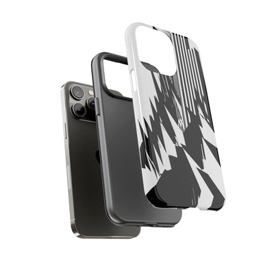 White Tough Phone Case for iPhone - Shattered Vector Spire