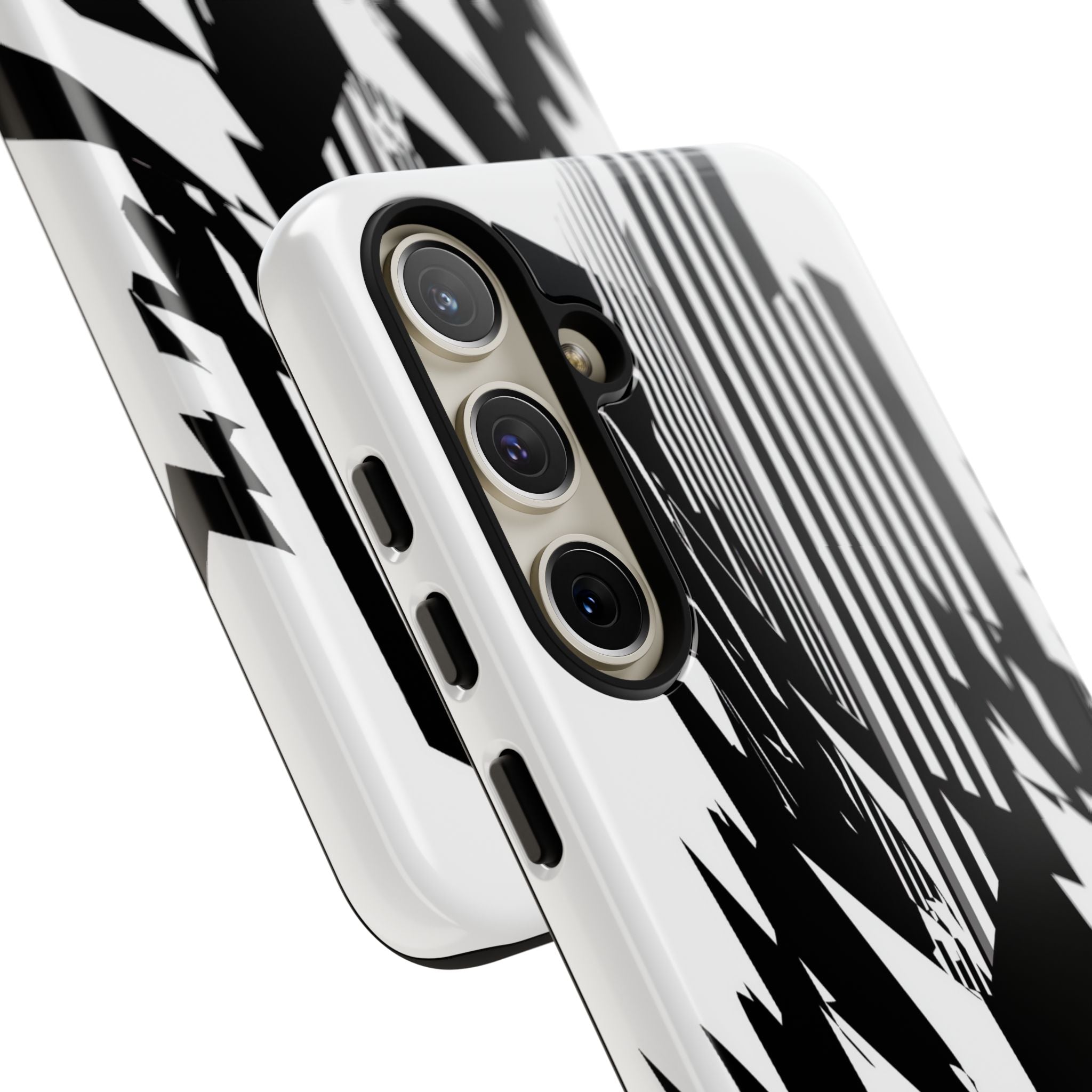 White Tough Phone Case for Samsung - Shattered Vector Spire
