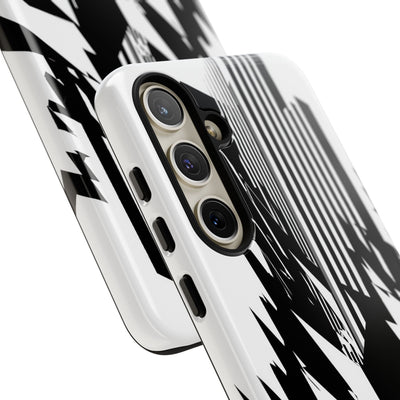 White Tough Phone Case for Samsung - Shattered Vector Spire