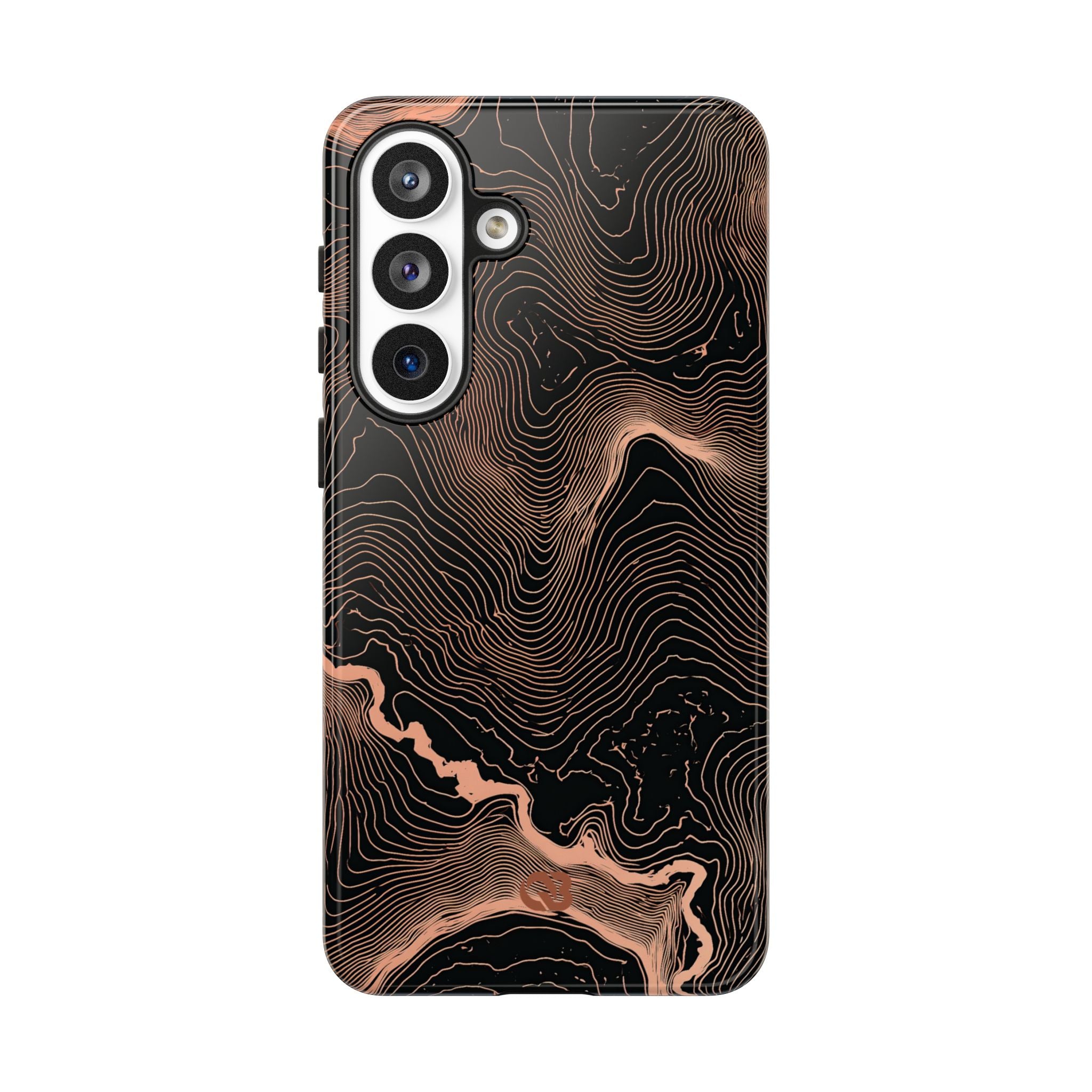 Orange Tough Phone Case for Samsung - Salmon Ridge Topo