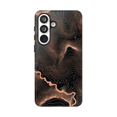 Orange Tough Phone Case for Samsung - Salmon Ridge Topo