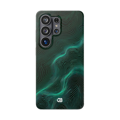 Teal Lite Phone Case for Samsung - Neon Jade Contour