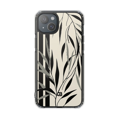 Beige Impact MagSafe Phone Case for iPhone - Soot Leaf Sketch