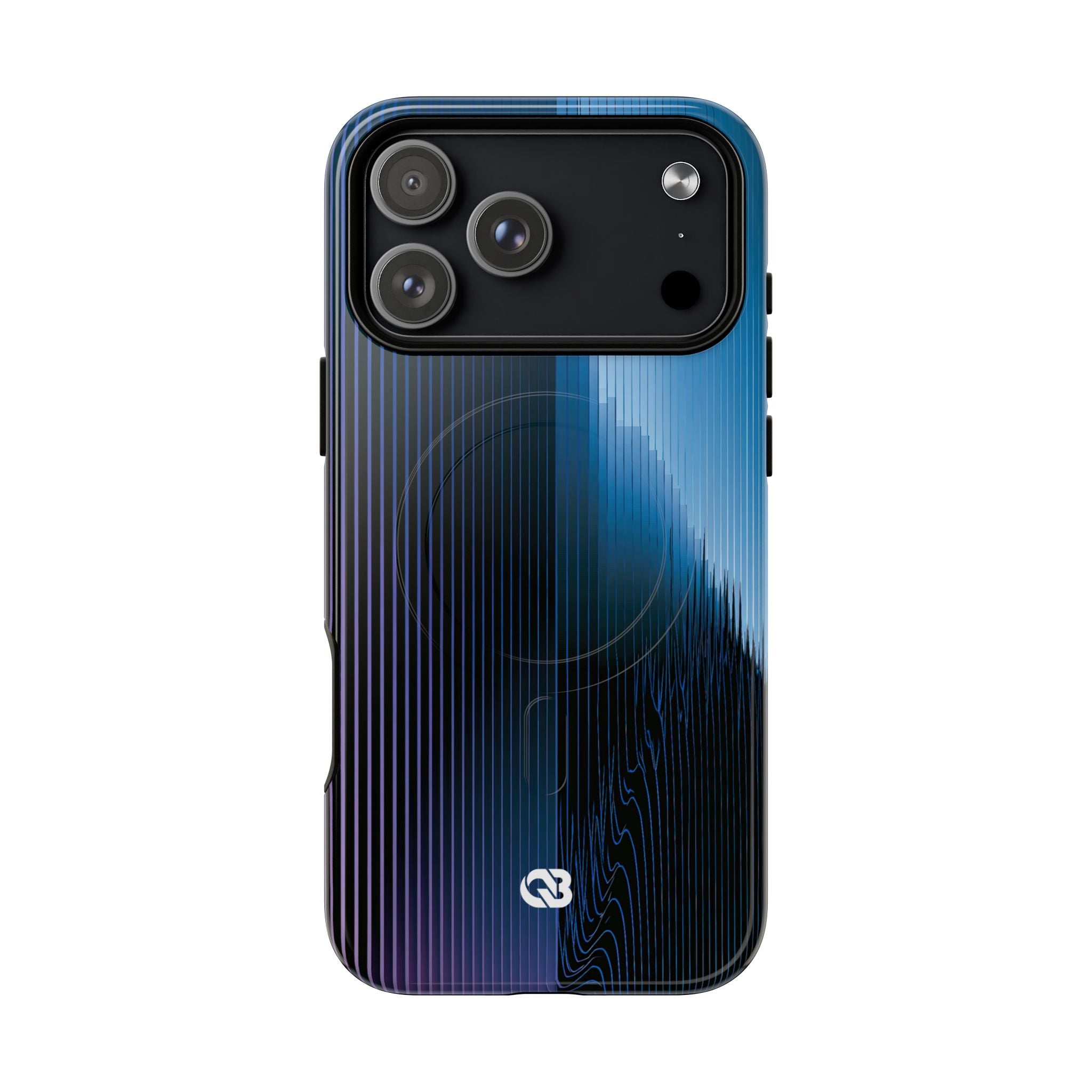 Blue Tough 2.0 Magsafe Phone Case for iPhone - Indigo Distortion Wave