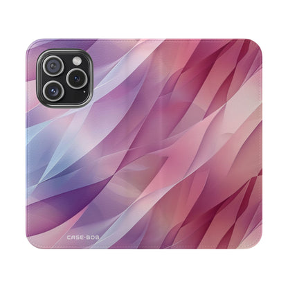 Roze Leafwave - iPhone 15 Pro Case - Portemonnee