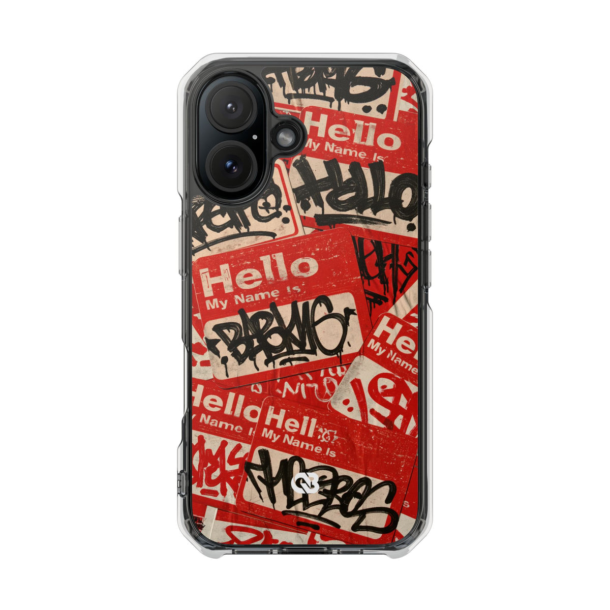 Slap Tag Collage · Clear Impact Magnetic Phone Case for iPhone · Red