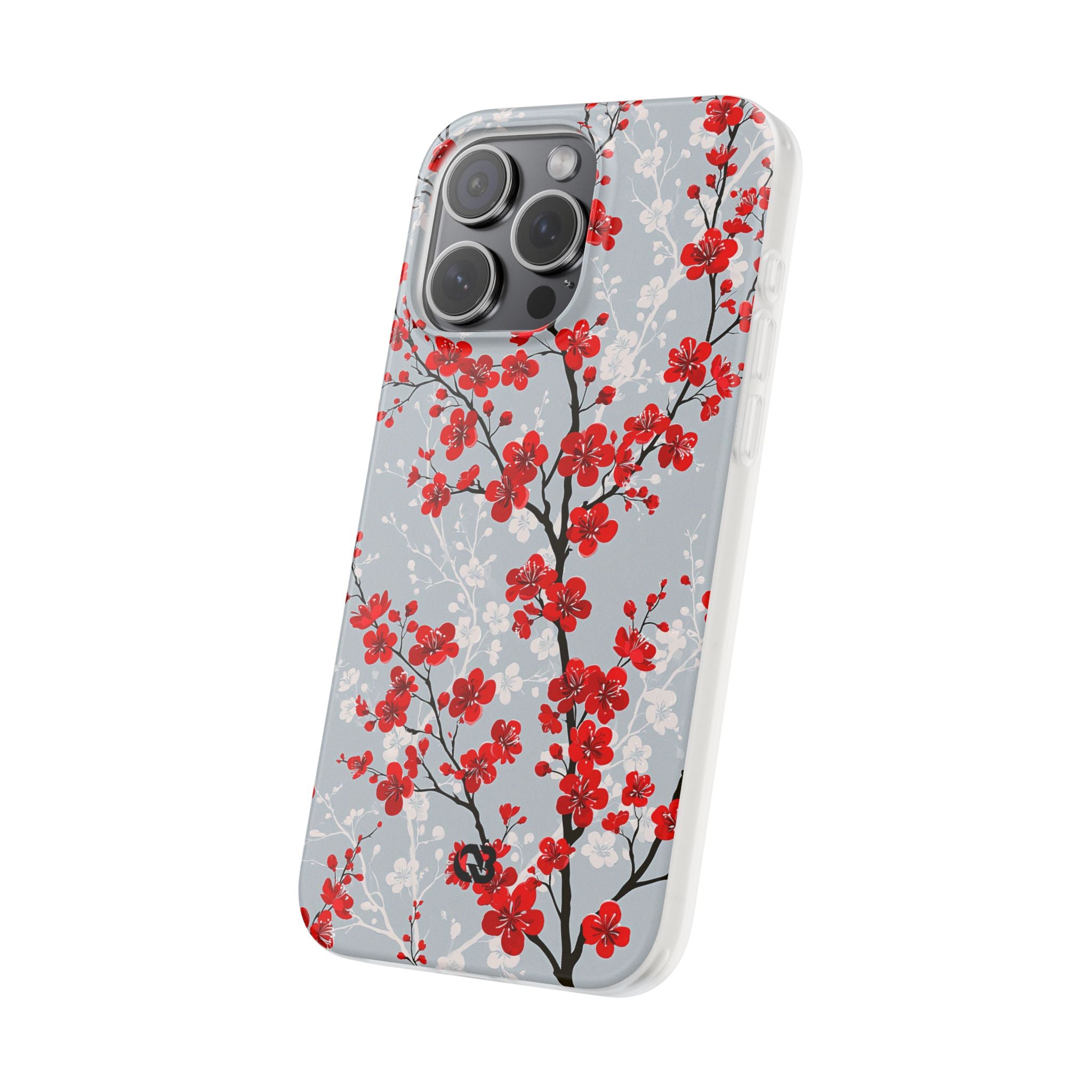 Grey Lite Phone Case for iPhone - Crimson Sakura Slate