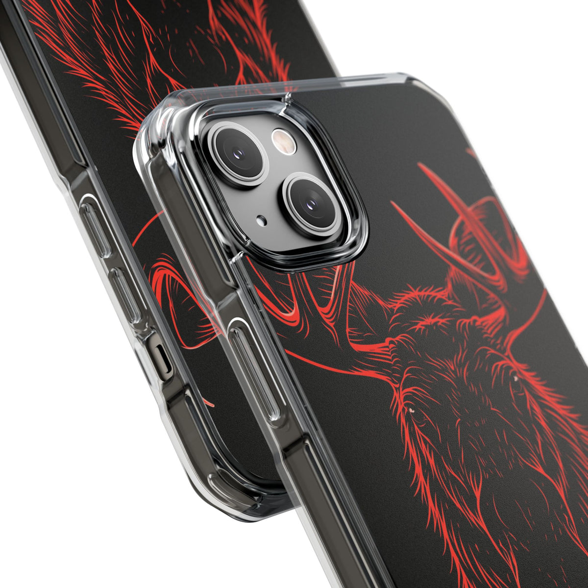 Crimson Horizon Moose · Impact Magnetic Phone Case for iPhone ·  Black