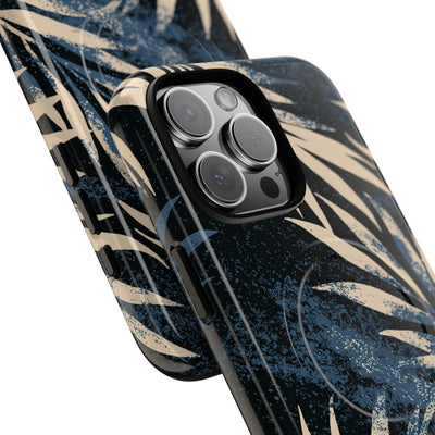 Blue Tough 2.0 Magsafe Phone Case for iPhone - Indigo Sandstone Palm