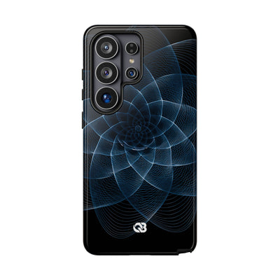 Blue Tough Phone Case for Samsung - Cobalt Geometric Bloom