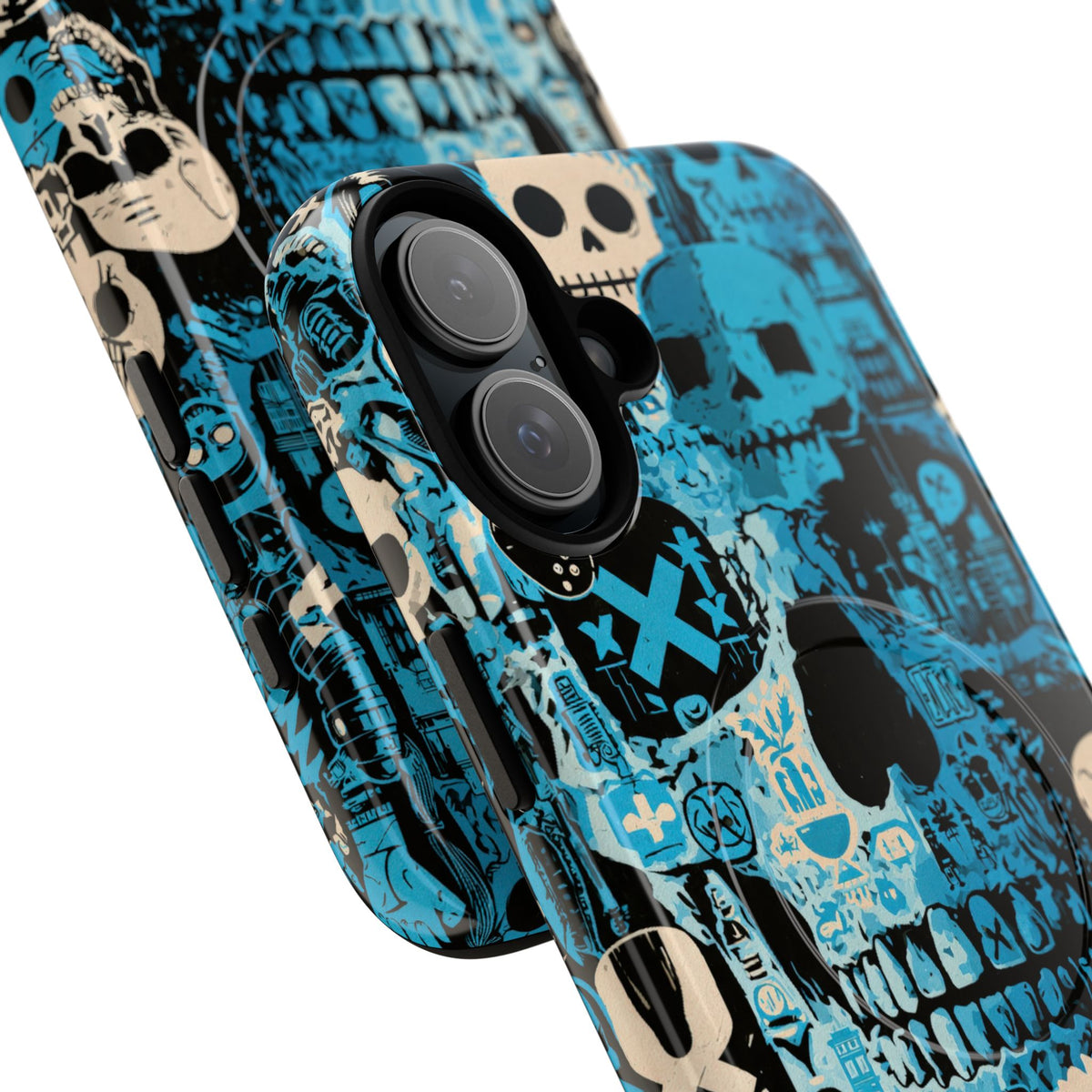 Electric Skull Graffiti · Tough 2.0 Magnetic Phone Case for iPhone · Blue