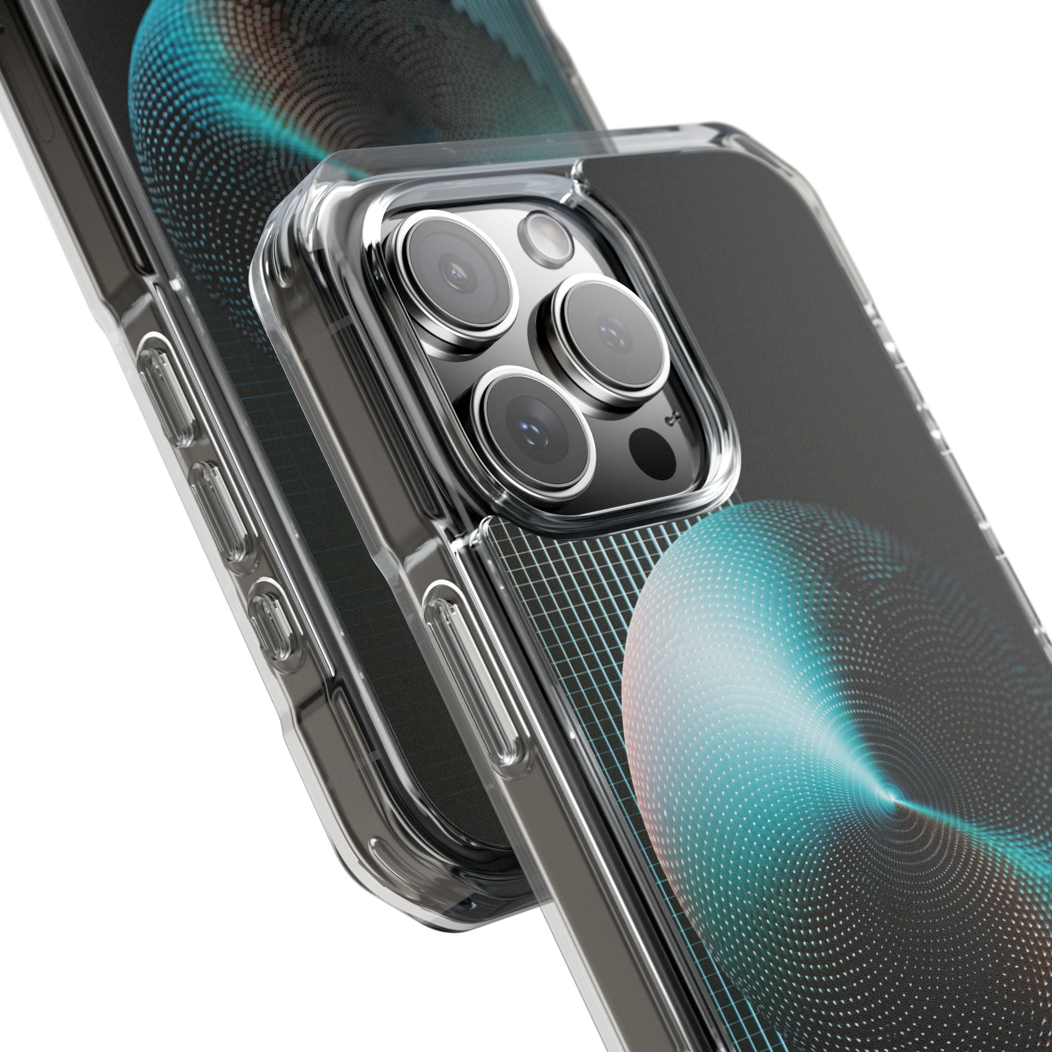 Blue Impact MagSafe Phone Case for iPhone - Cyan Vector Sphere