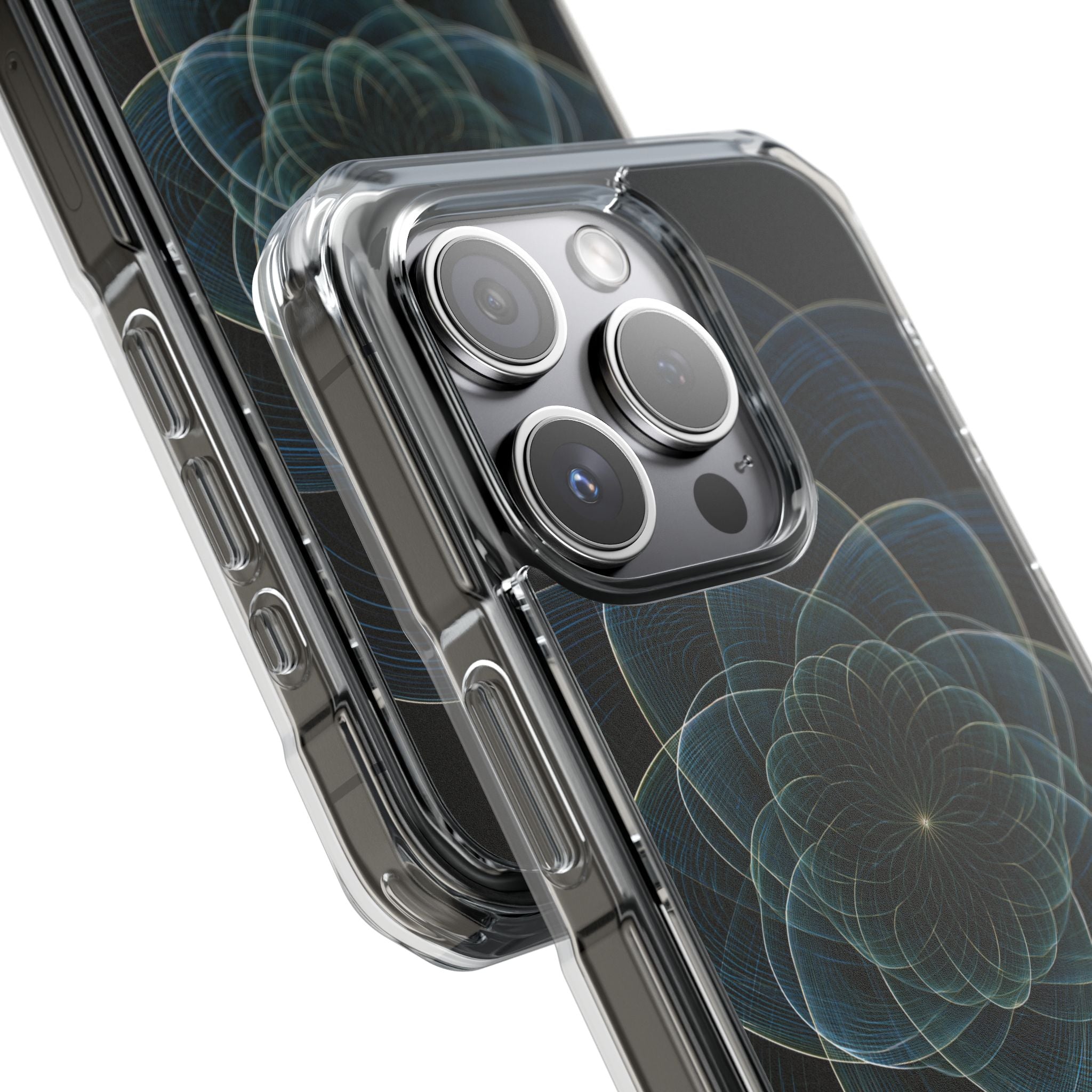 Blue Impact MagSafe Phone Case for iPhone - Celestial Wireframe Bloom