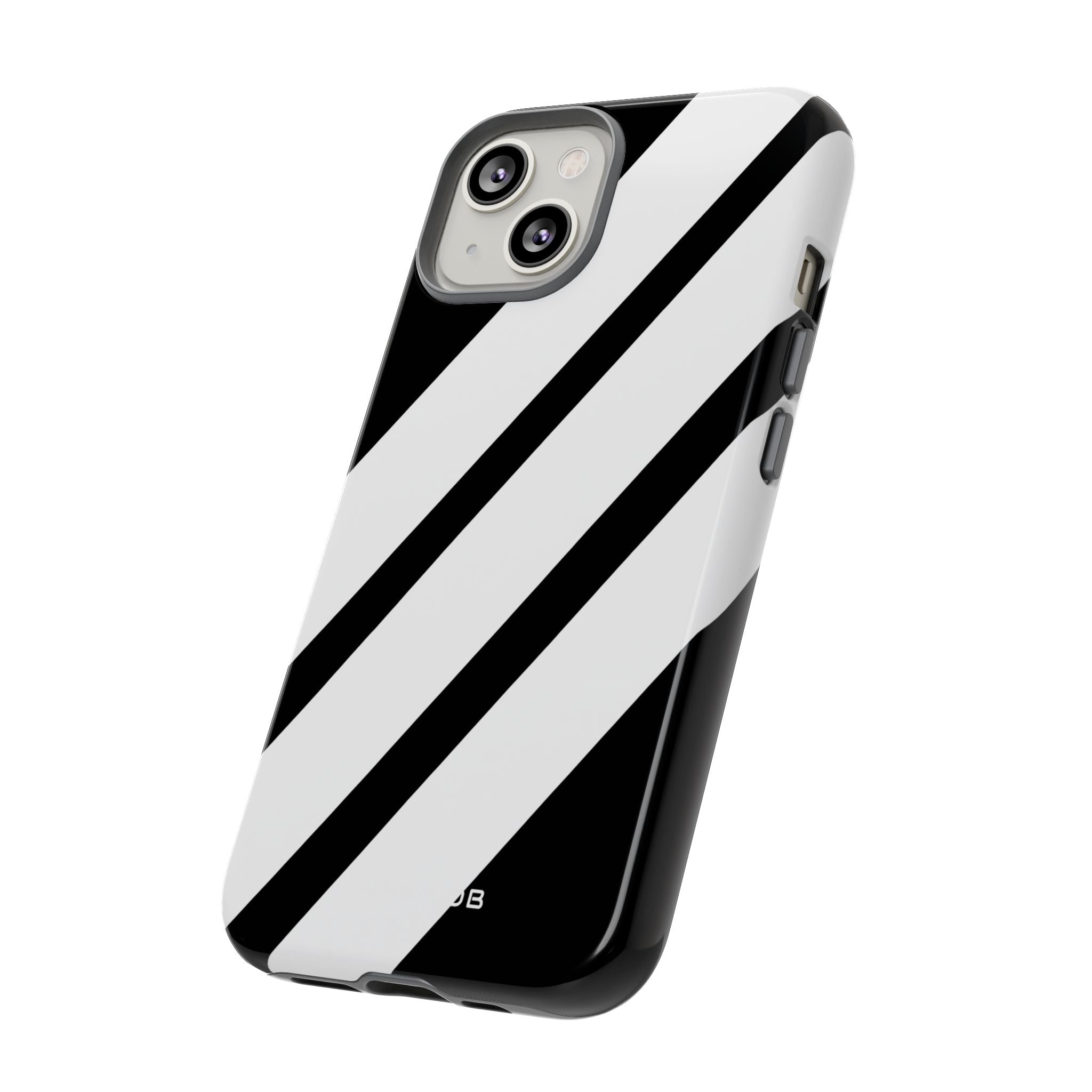 Diagonal Bands Noir iPhone 14 Case - Tough