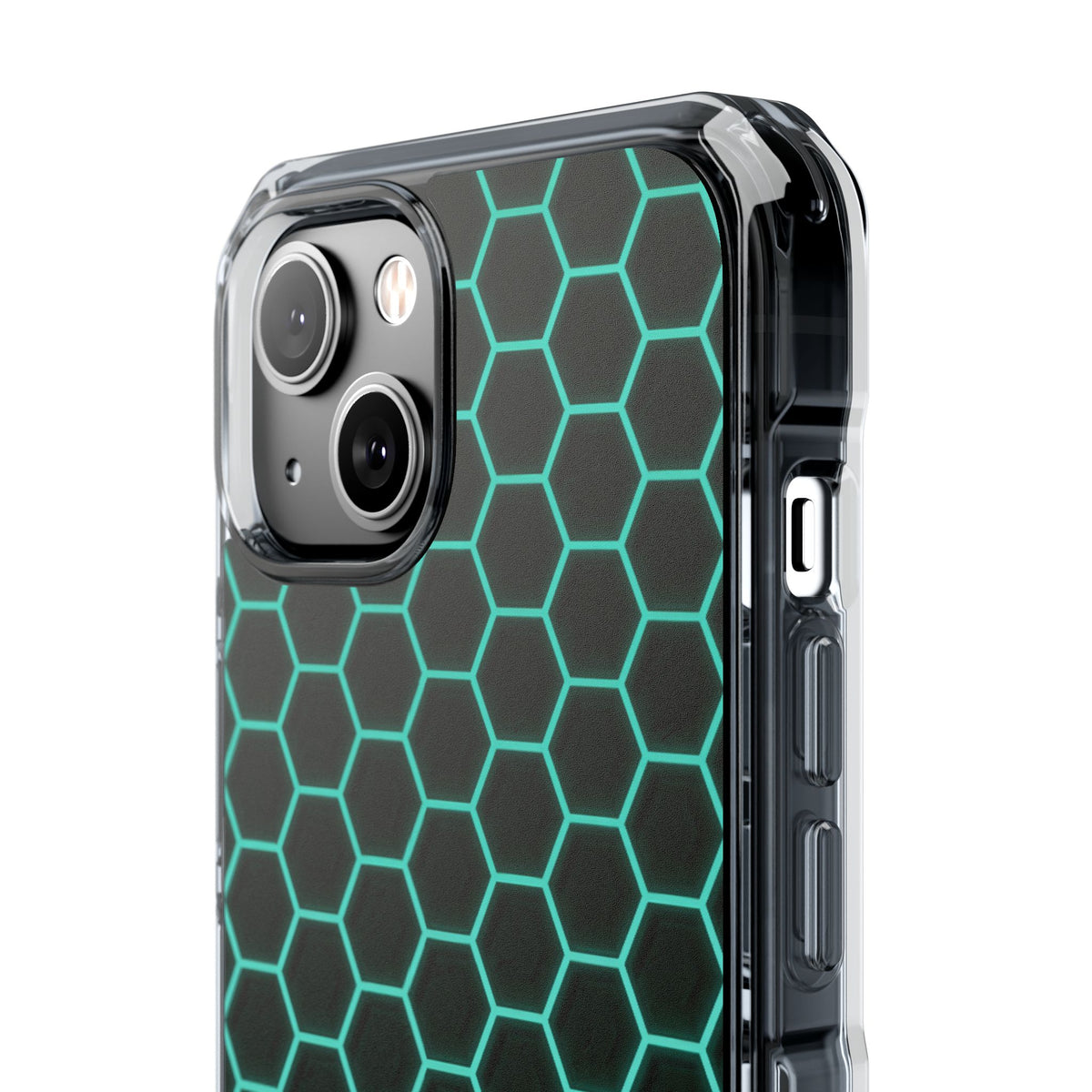 Neon Hex Spectrum · Clear Impact Magnetic Phone Case for iPhone · Teal