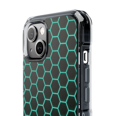 Neon Hex Spectrum · Clear Impact Magnetic Phone Case for iPhone · Teal