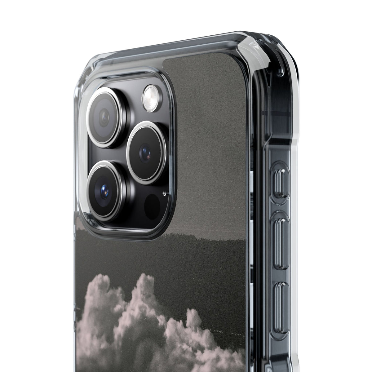 Crimson Horizon · Clear Impact Magnetic Phone Case for iPhone ·  Black