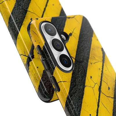 Cracked Hazard Stripes · Tough Handyhülle für Samsung
