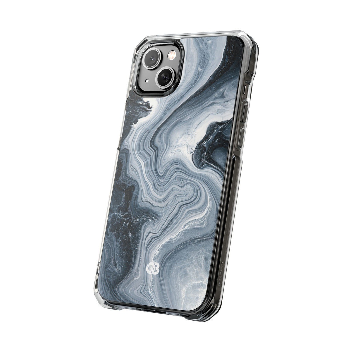 Suminagashi Ink Flow · Clear Impact Magnetic Phone Case for iPhone · Grey