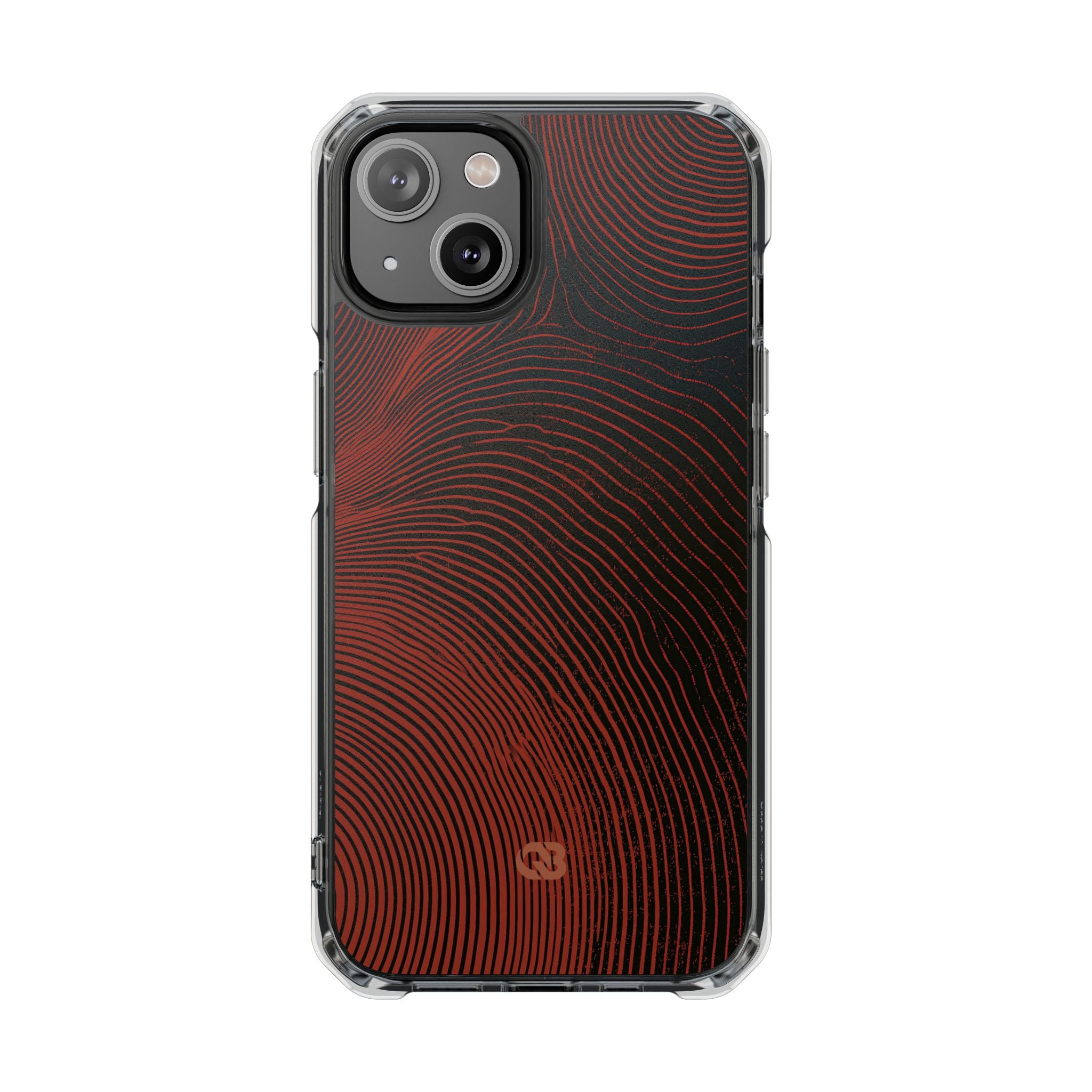 Red Impact MagSafe Phone Case for iPhone - Terracotta Nerve Map