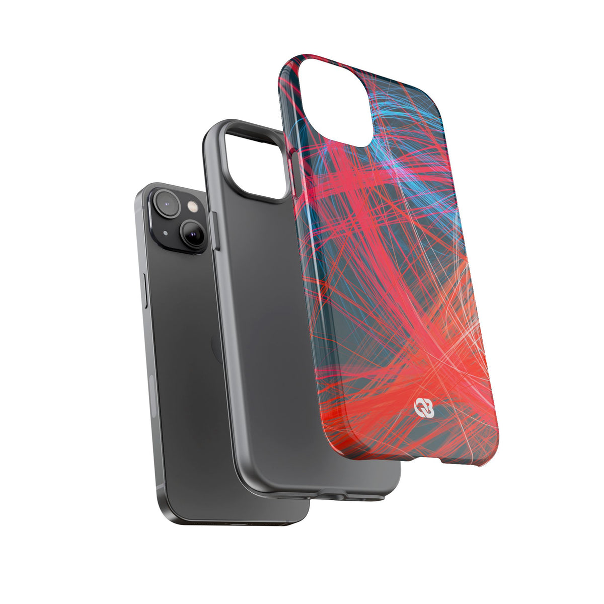 Neon Fiber Stream · Tough Phone Case for iPhone · Red
