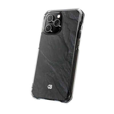 Dark Slate Strata · Clear Impact Magnetic Phone Case for iPhone ·  Black
