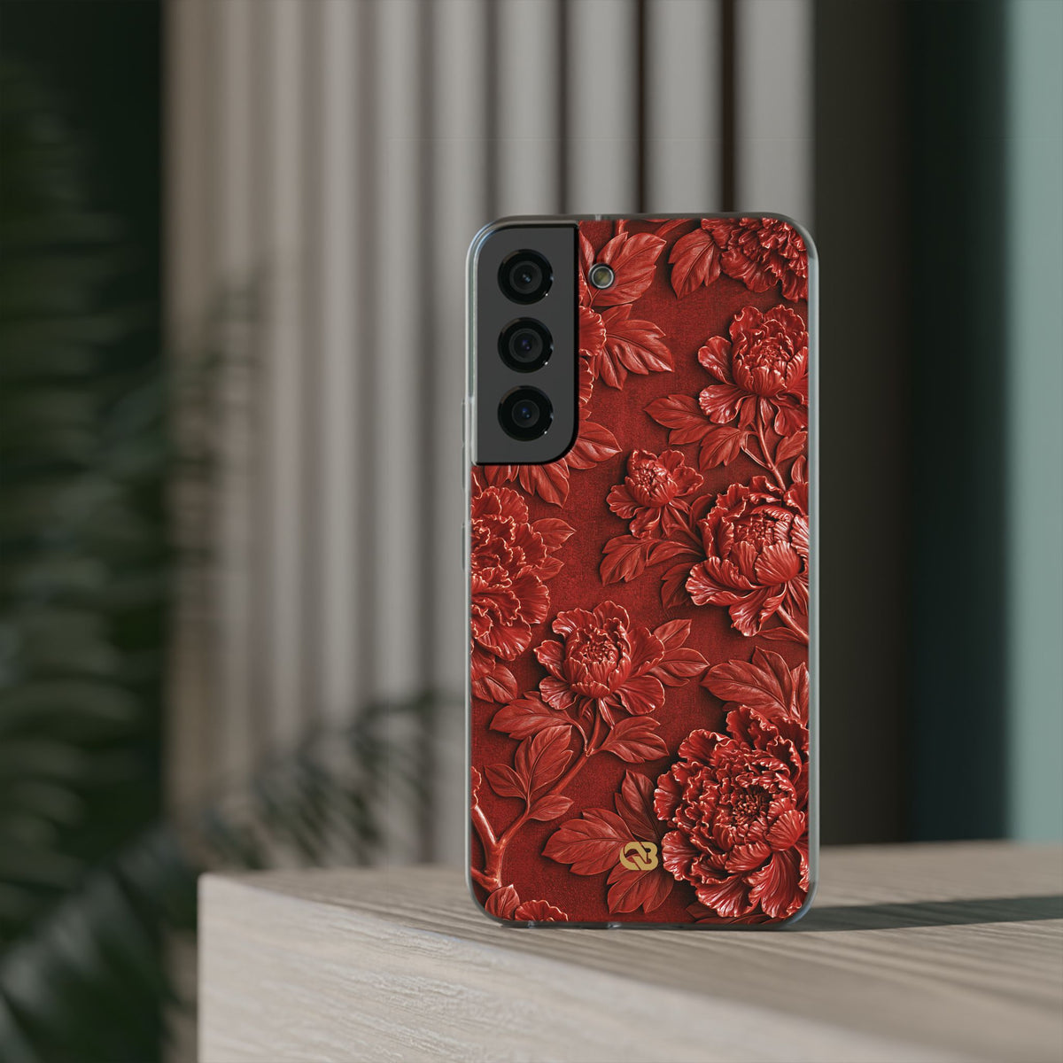 Cinnabar Peony Relief · Lite Phone Case for Samsung · Red