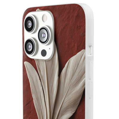 Carved Ivory Plume · Lite Phone Case for iPhone ·  Red