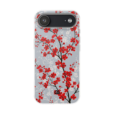 Grey Lite Phone Case for iPhone - Crimson Sakura Slate