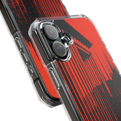 Red Impact MagSafe Phone Case for iPhone - Crimson Brutalist Distortion
