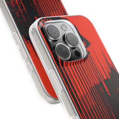 Red Lite Phone Case for iPhone - Crimson Brutalist Distortion