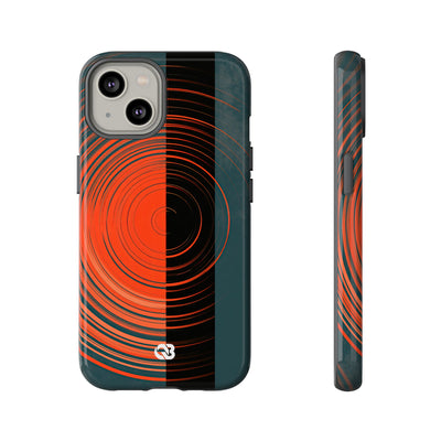 Teal Tough Phone Case for iPhone - Burnt Slate Radial