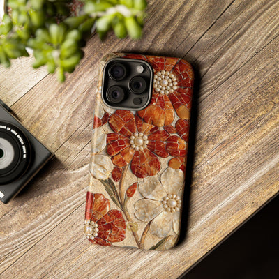 Carnelian Pearl Bloom · Tough Phone Case for iPhone · Orange