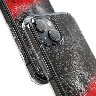 Crimson Noir Drip · Clear Impact Magnetic Phone Case for iPhone ·  Black
