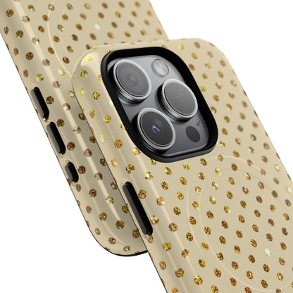 Gold Sparkle Grid iPhone 15 Pro Case - Tough+