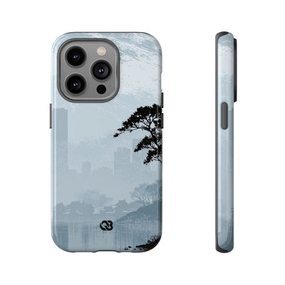 Grey Tough Phone Case for iPhone - Steel Slate Zen