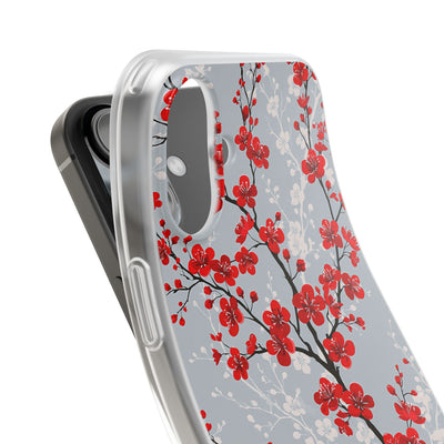 Grey Lite Phone Case for iPhone - Crimson Sakura Slate