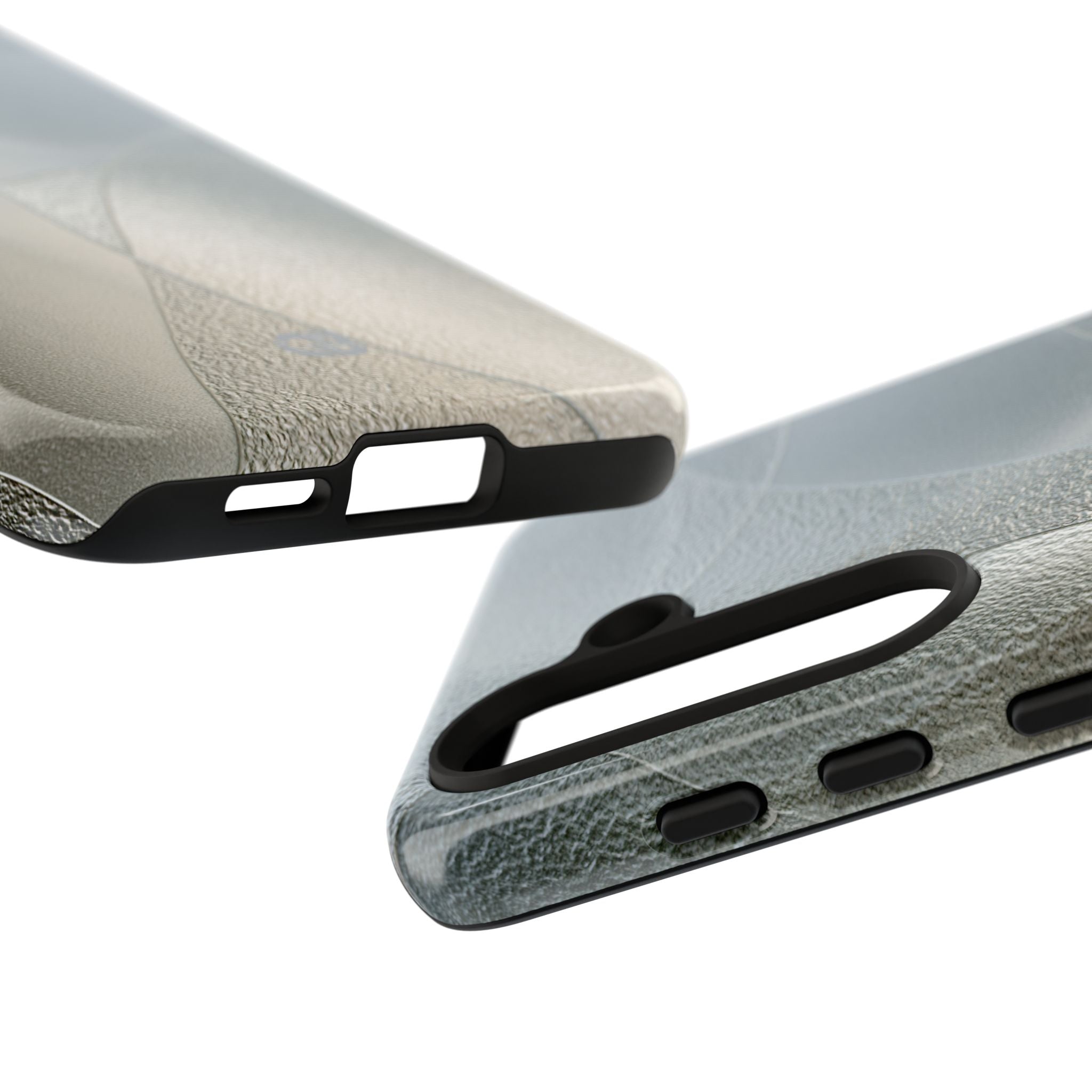 Silver Tough Phone Case for Samsung - Frosted Silver Mosaic