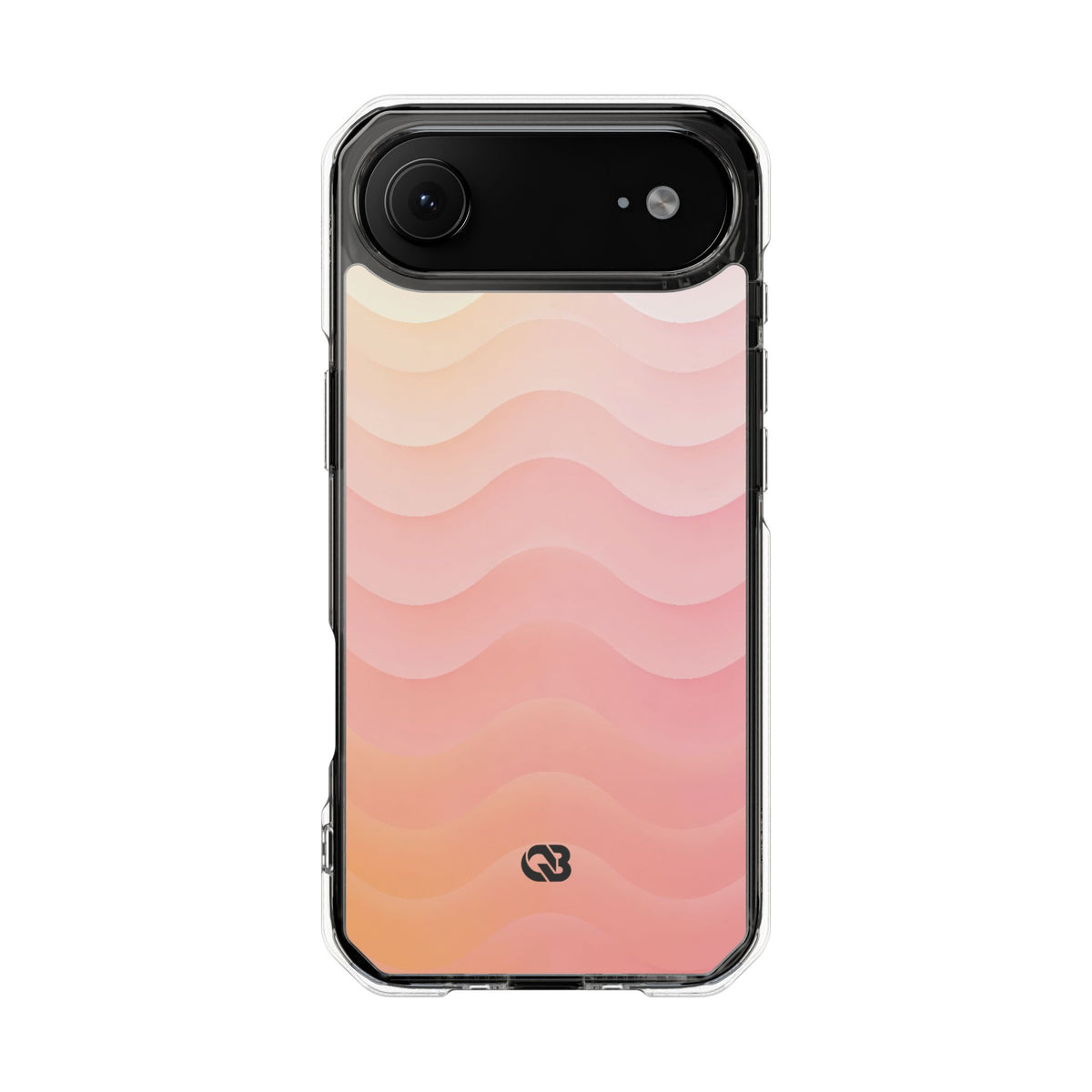 Blush Horizon Waves · Clear Impact Magnetic Phone Case for iPhone · Pink