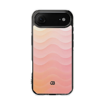 Blush Horizon Waves · Clear Impact Magnetic Phone Case for iPhone · Pink