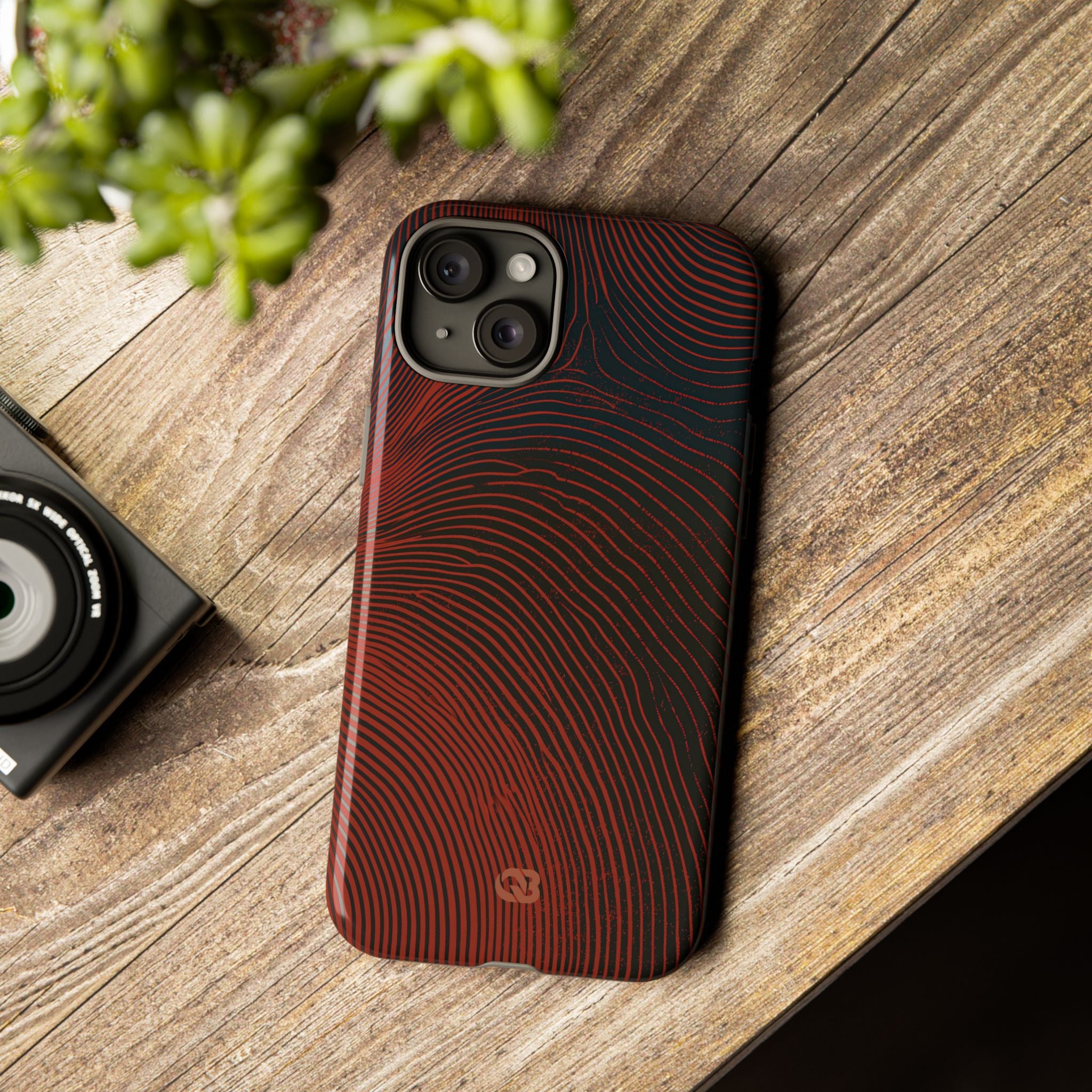 Red Tough Phone Case for iPhone - Terracotta Nerve Map