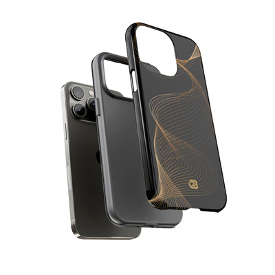 Golden Contour Flow · Tough Phone Case for iPhone · Black