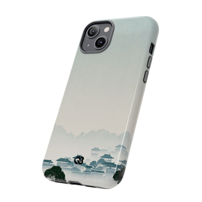 Blue Tough Phone Case for iPhone - Mist Valley Pagoda