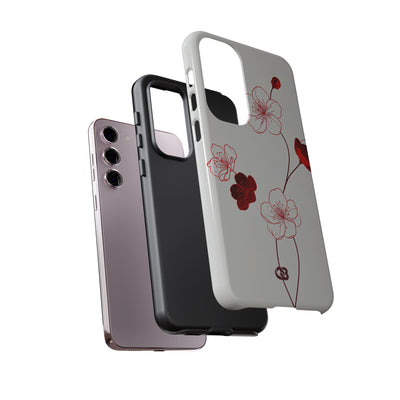 Red Tough Phone Case for Samsung - Kyoto Ember Bloom