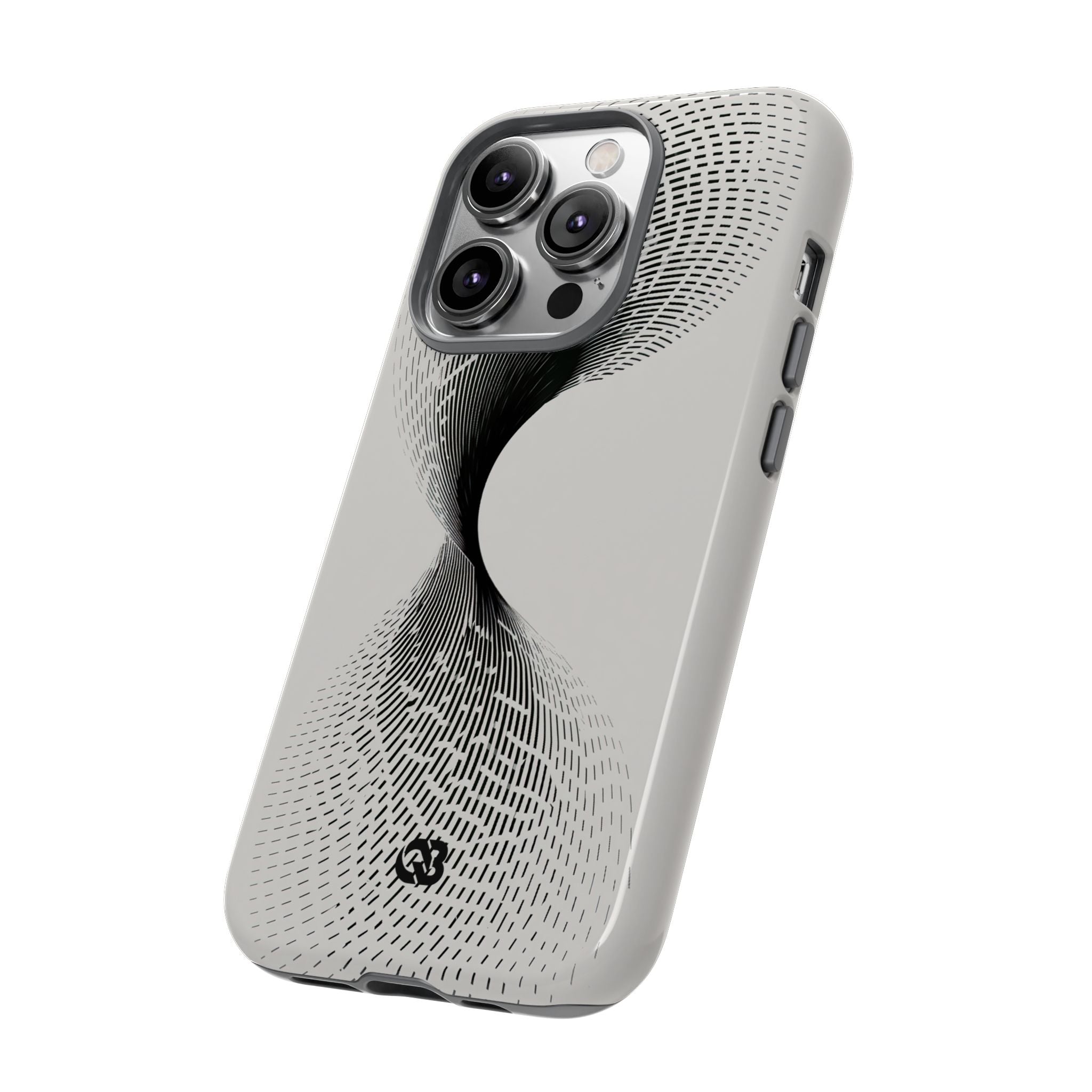 White Tough Phone Case for iPhone - Linear Torsion Grid