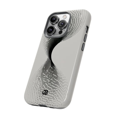 White Tough Phone Case for iPhone - Linear Torsion Grid