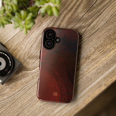 Red Tough Phone Case for iPhone - Terracotta Nerve Map