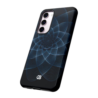 Blue Tough Phone Case for Samsung - Cobalt Geometric Bloom